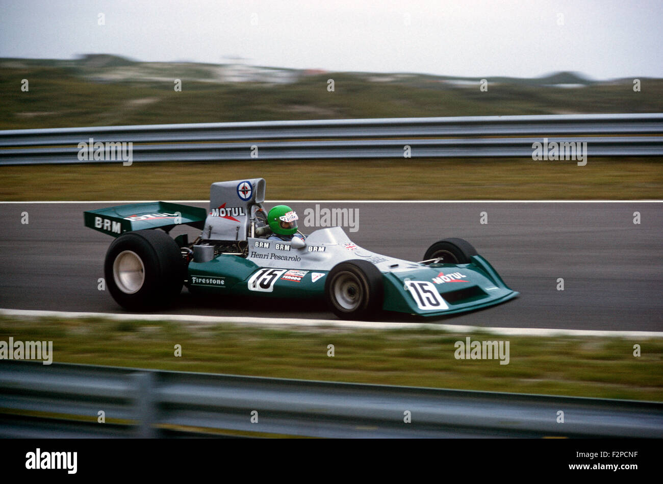 Henri Pescarolo in his BRM P201 1974 Stock Photo