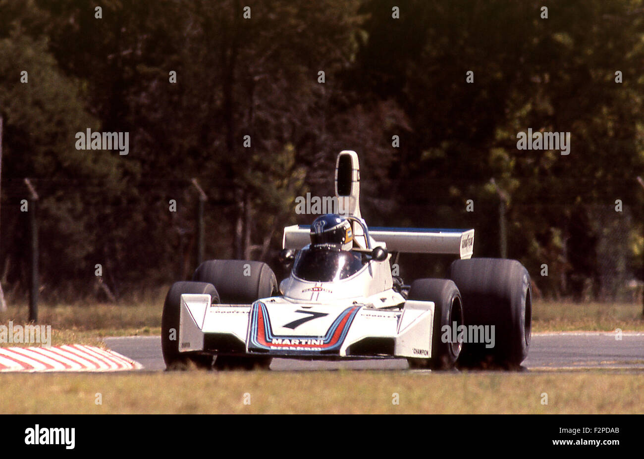 Carlos Reutemann in a Brabham BT44B at the Argentine GP in Buenos Aires 1975 Stock Photo