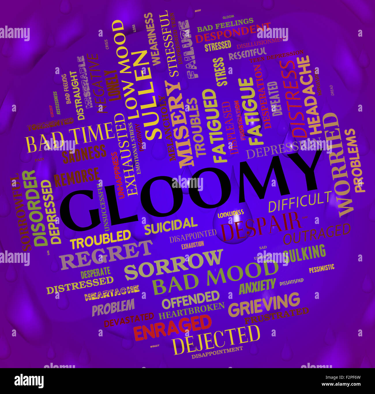 Gloomy Word Showing Despair Misery And Words Stock Photo Alamy