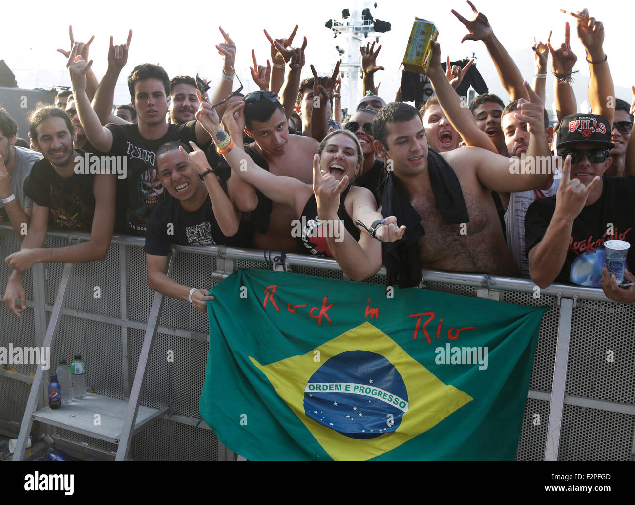 Rio de Janeiro, September, 20th,2015- Rock in Rio fans reacts as waits ...