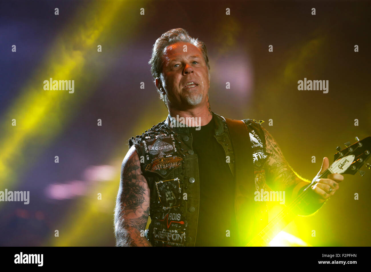 Rio de Janeiro, September, 20th,2015- Rock in Rio. Metallica James Hetfield performs.  Photo Antonio Scorza Stock Photo