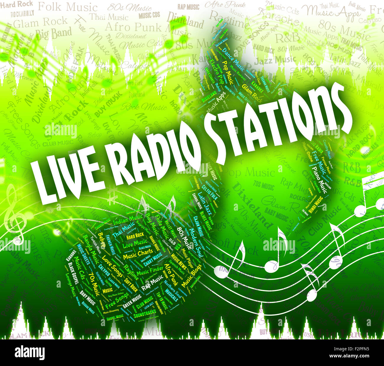 Live Radio Stations Indicating Sound Track And Acoustic Stock Photo Alamy