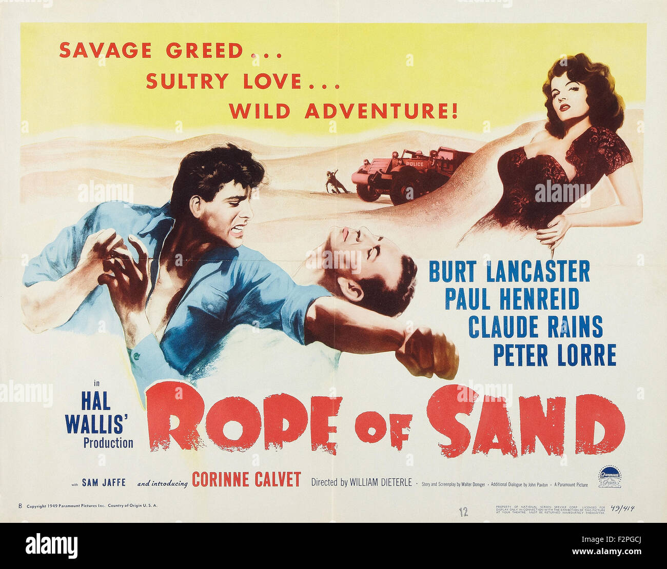 Rope of Sand Movie Poster Stock Photo Alamy