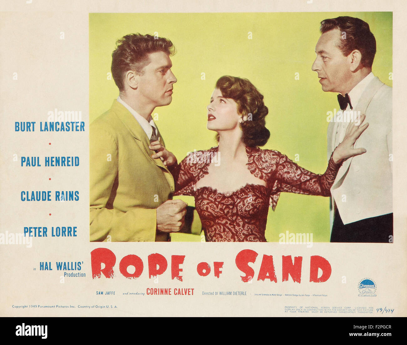 Rope of Sand Movie Poster Stock Photo Alamy