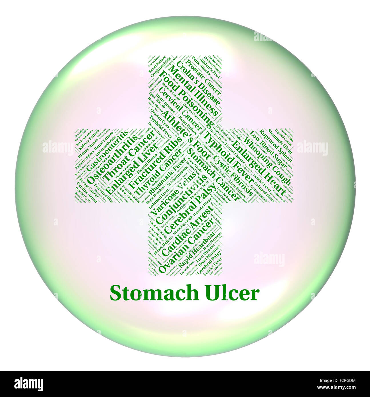 Stomach Ulcer Indicating Ill Health And Vesication Stock Photo