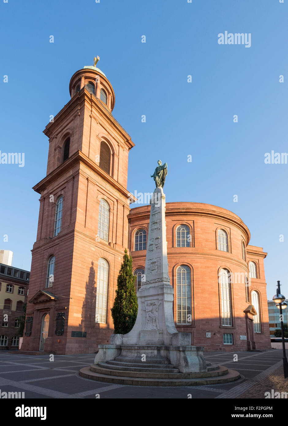 Germany, Hesse, Frankfurt, St Paul's Square, Unity Monument and St Paul's Church Stock Photo