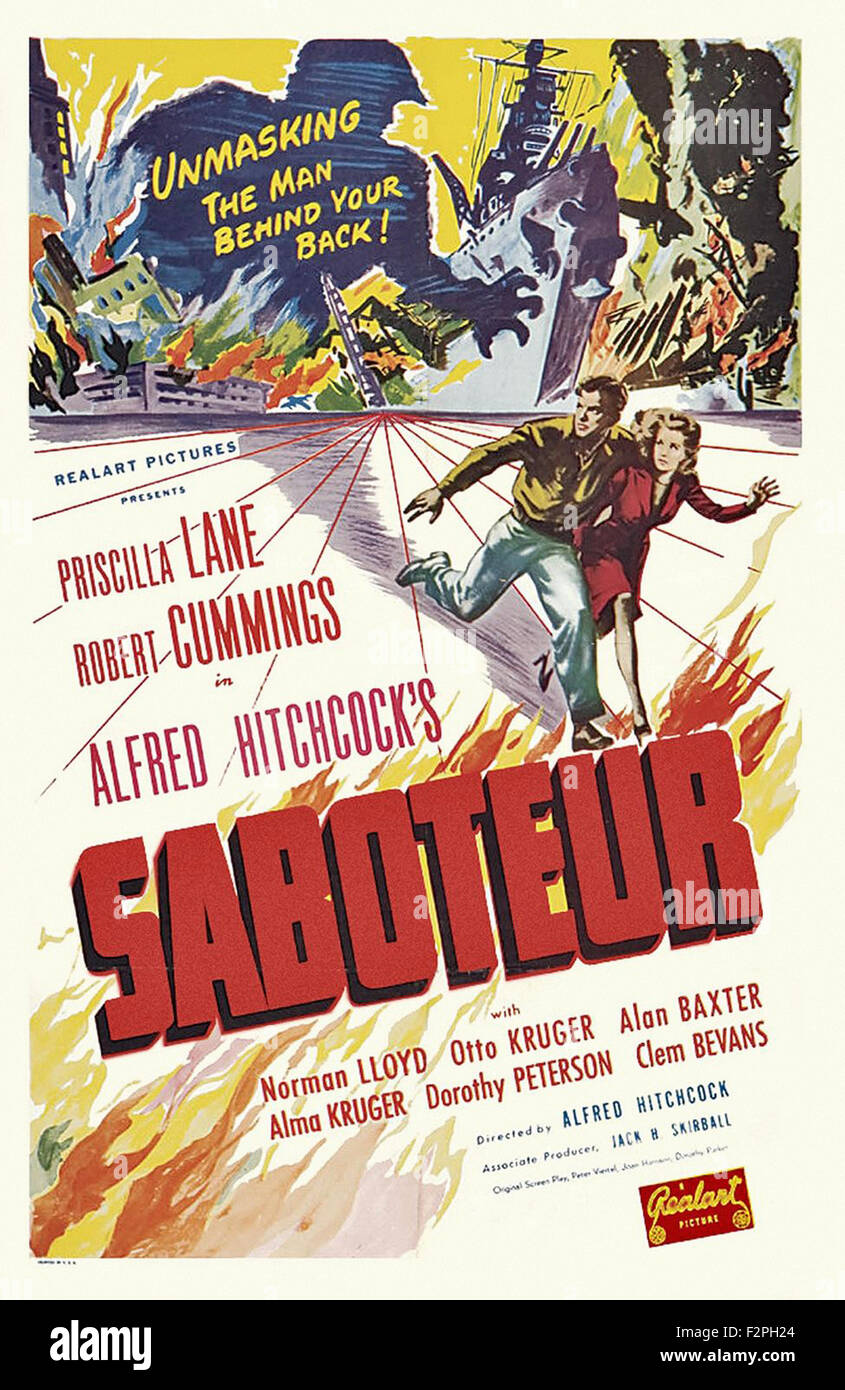Saboteur - Movie Poster Stock Photo - Alamy