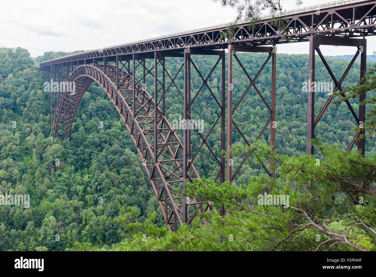 New River Gorge Bridge viewed from Canyon Rim Visitor Centre Stock Photo