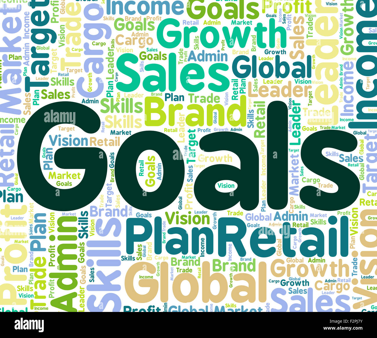 Goals Word Showing Targeting Aspiration And Plan Stock Photo - Alamy
