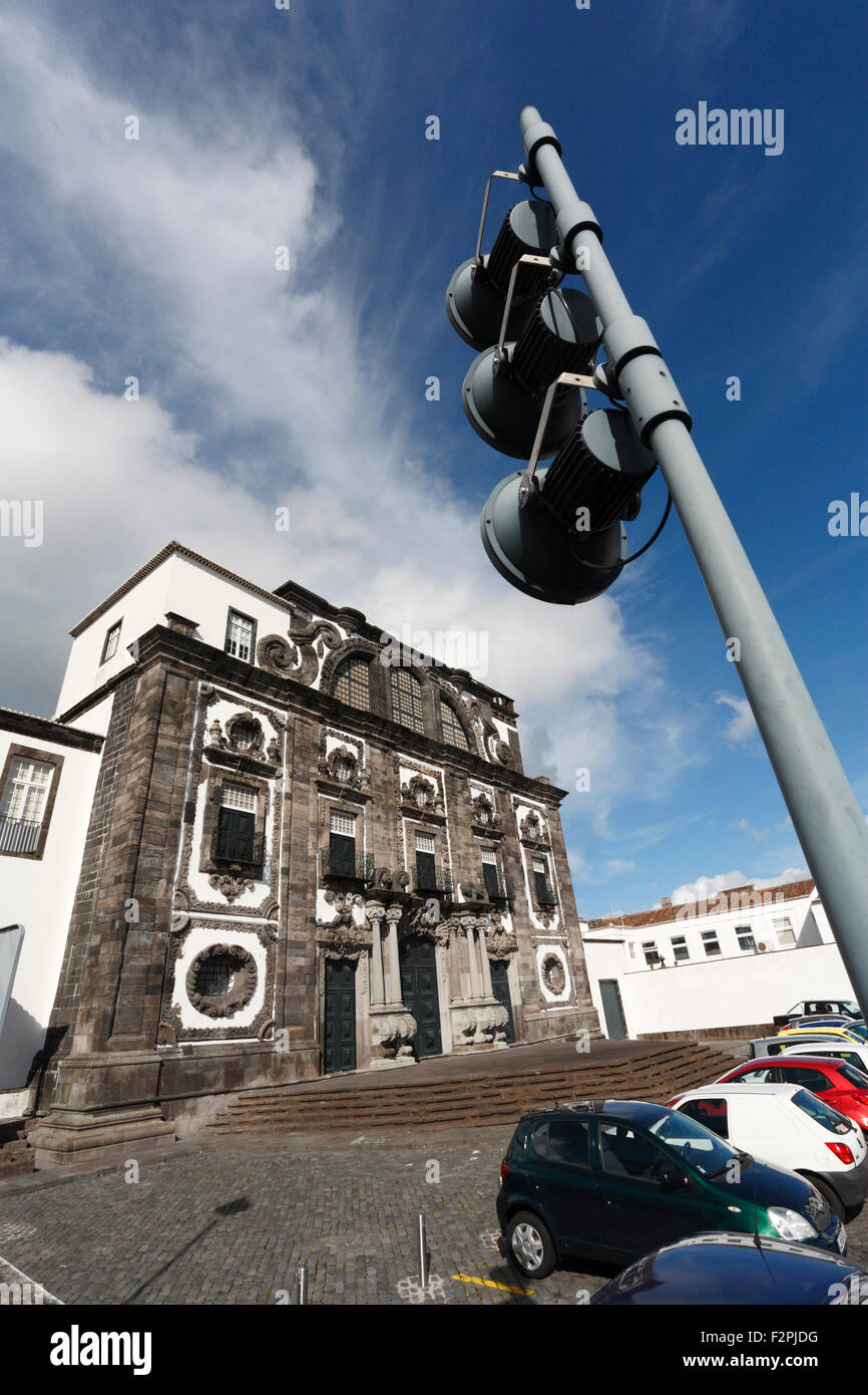 Igreja de Todos-os-Santos or Igreja do Colegio dos Jesuitas, in the city of Ponta Delgada, Sao Miguel island, Azores, Portugal. Stock Photo