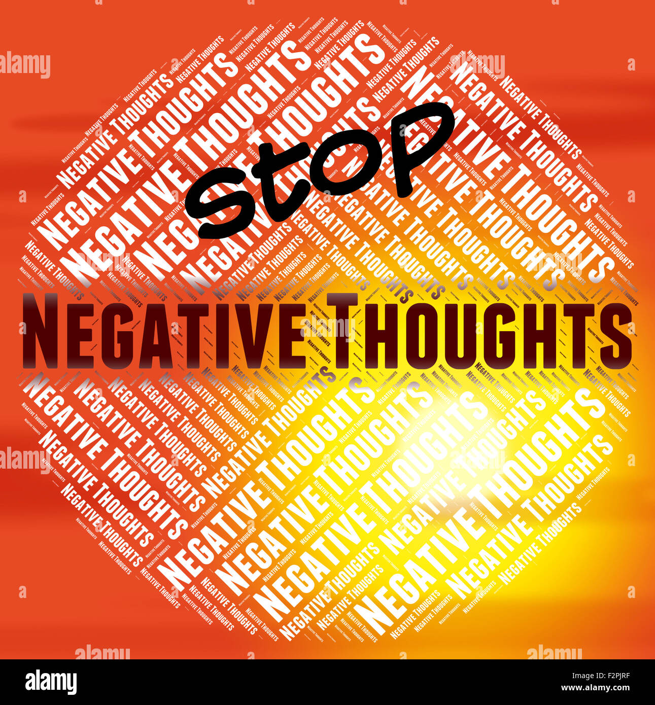 Stop Negative Thoughts Showing Opinions Refusing And Gloomy Stock Photo