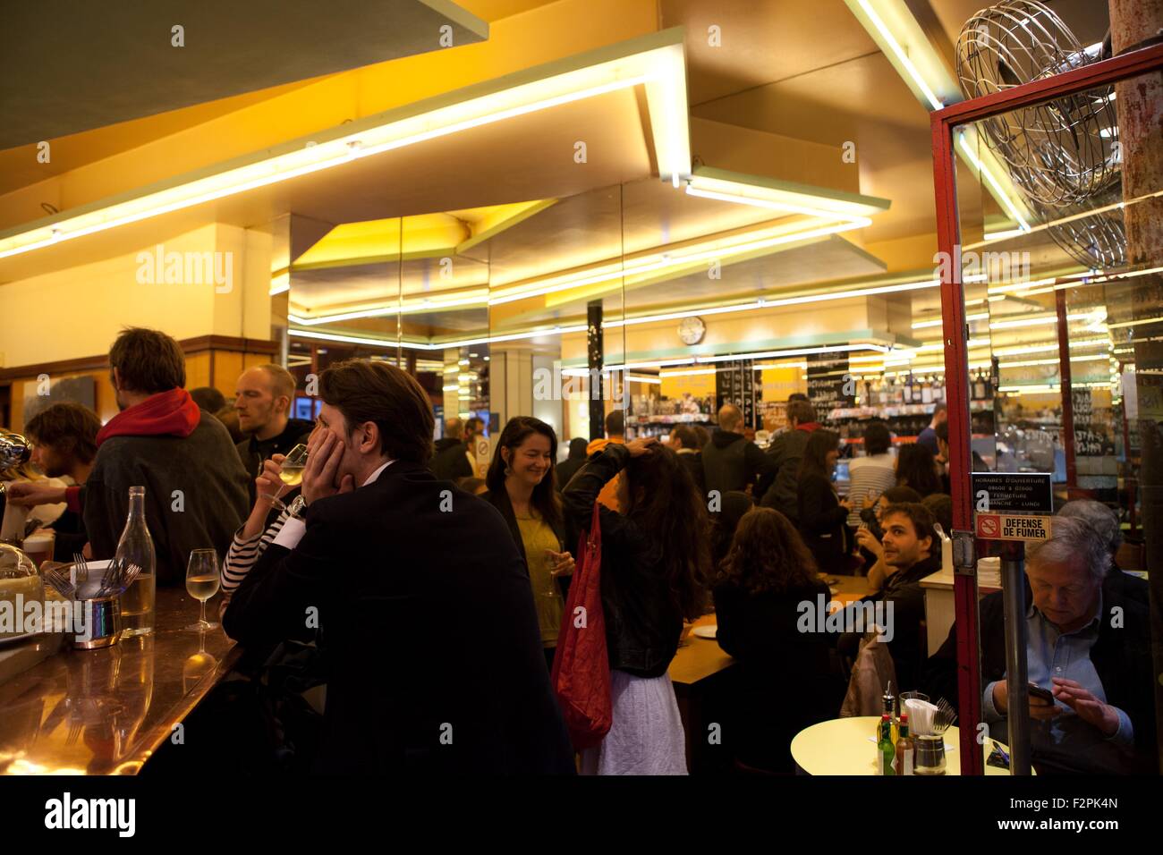 "Aux deux amis" Bar in Paris, France, chosen for the book "50 Best Bars