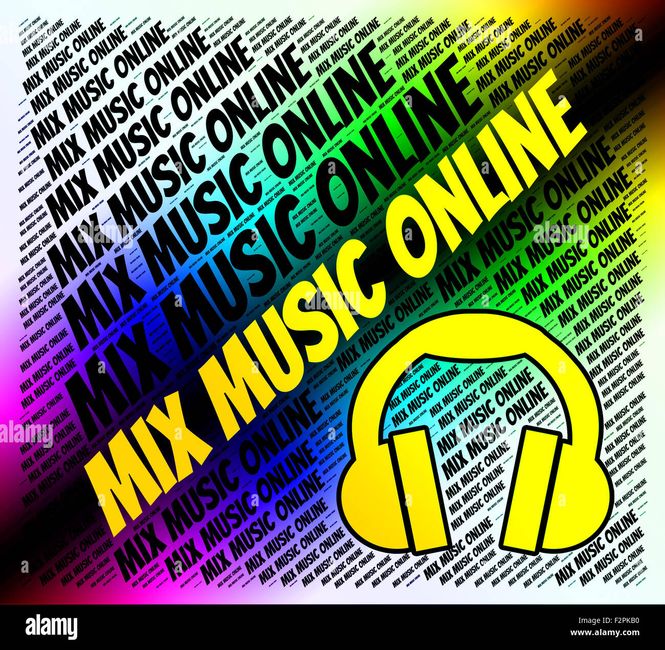 Mix Music Online Indicating Sound Track And Join Stock Photo Alamy