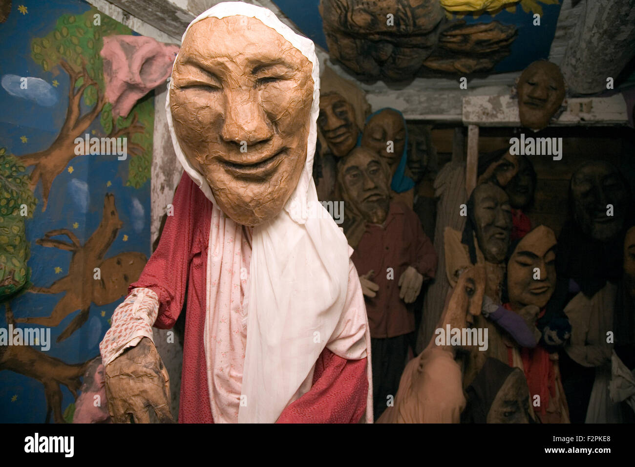 Puppets at the Bread and Puppet Museum, near Glover, Vermont, USA Stock
