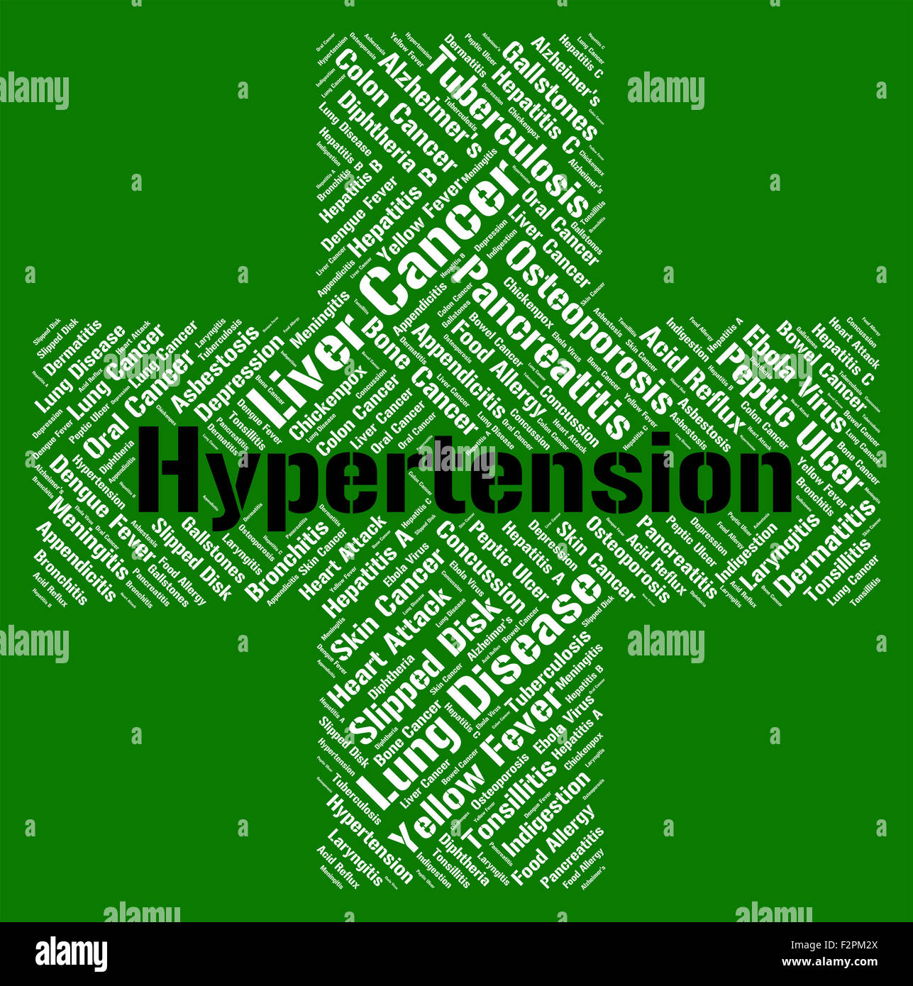 Hypertension Word Meaning High Blood Pressure And Poor Health Stock Photo