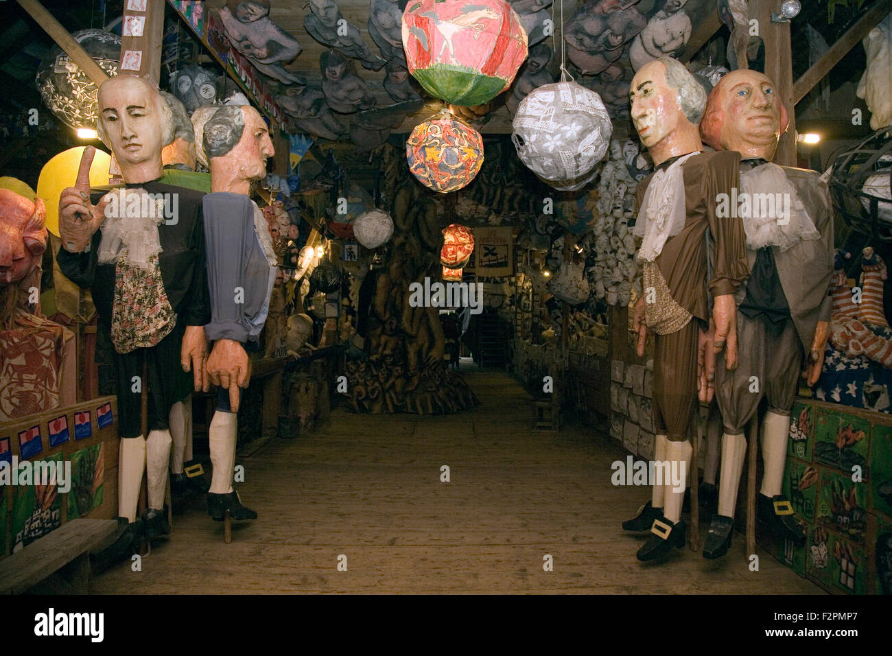Puppets at the Bread and Puppet Museum, near Glover, Vermont, USA Stock