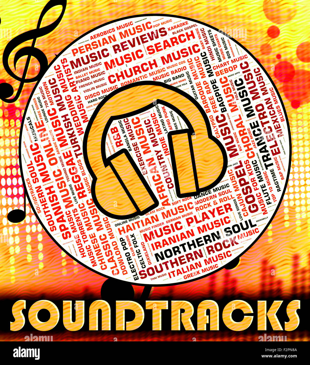 Soundtracks Music Representing Video Game And Tune Stock Photo