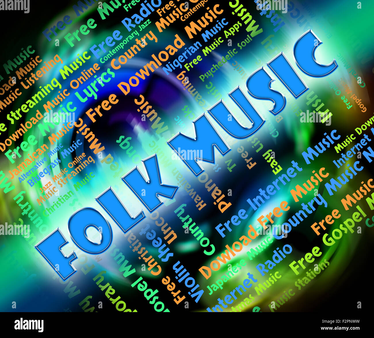 Folk Music Representing Sound Tracks And Balladry Stock Photo