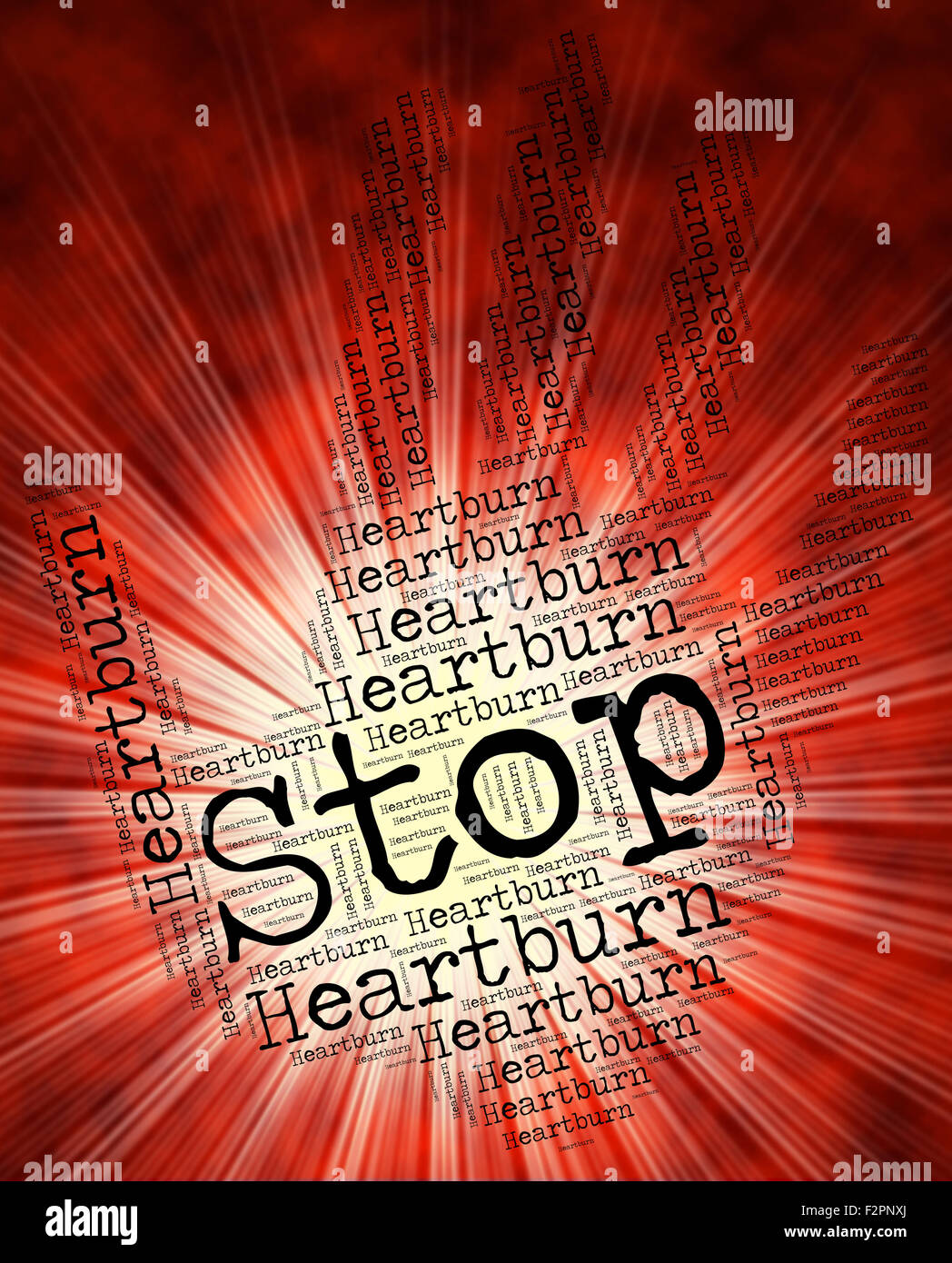 Stop Heartburn Showing Acid Indigestion And Danger Stock Photo