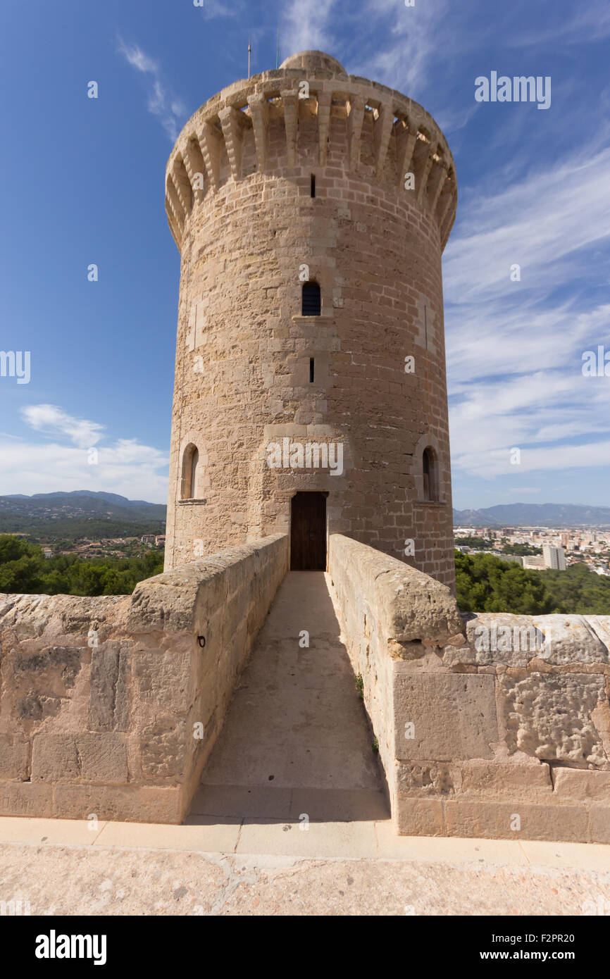 Castel de Bellver, Mallorca -  one of the only round castles in the world Stock Photo