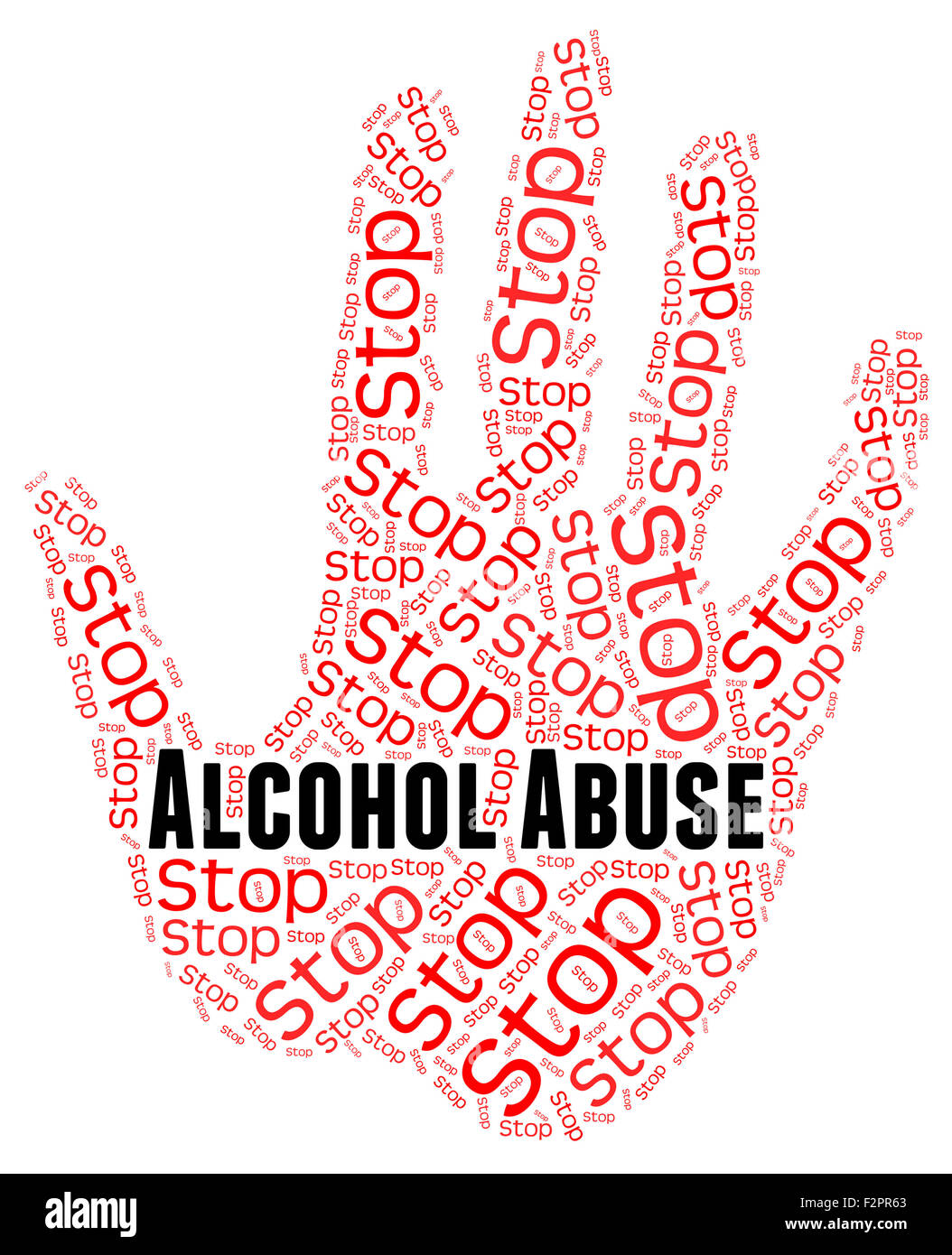 Stop Alcohol Abuse Indicating Treat Badly And Cruelty Stock Photo