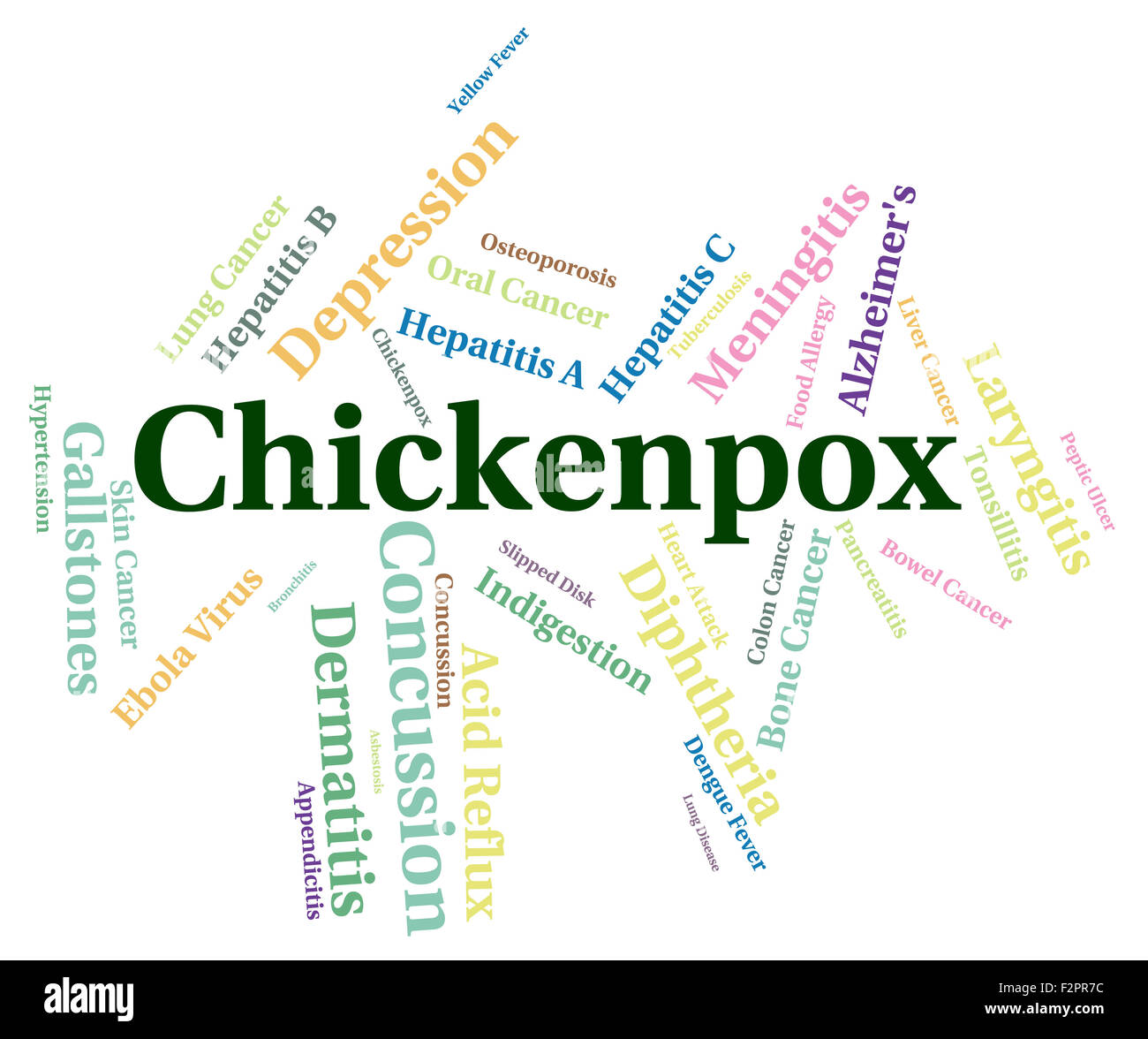 Chickenpox Word Representing Poor Health And Diseased Stock Photo Alamy