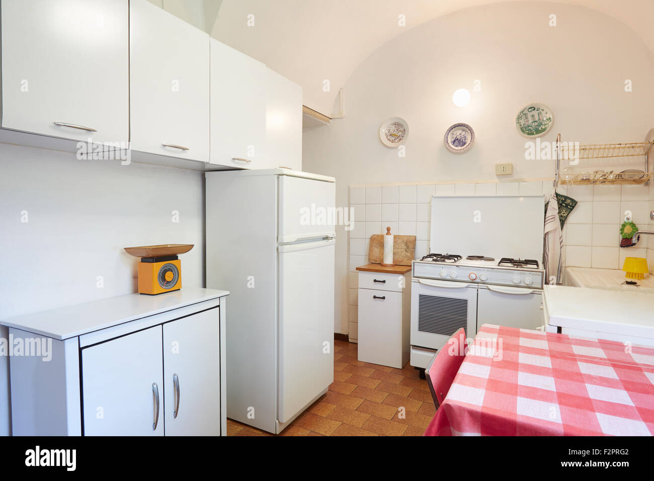 Old kitchen in normal house in Italy Stock Photo