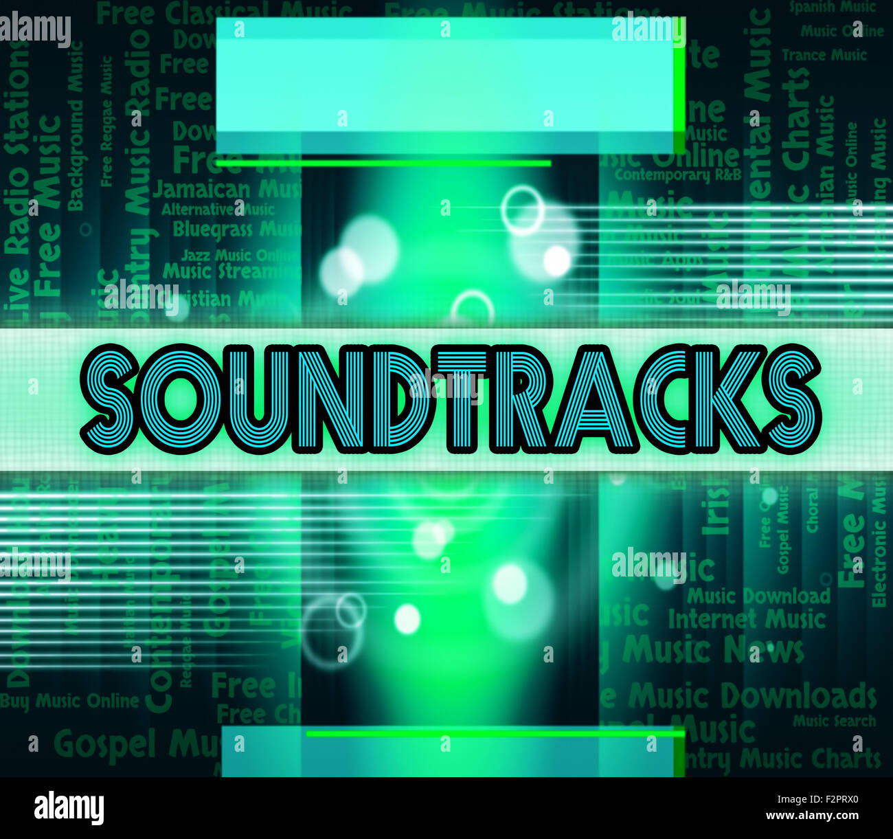 Soundtracks Music Indicating Motion Picture And Television Stock Photo