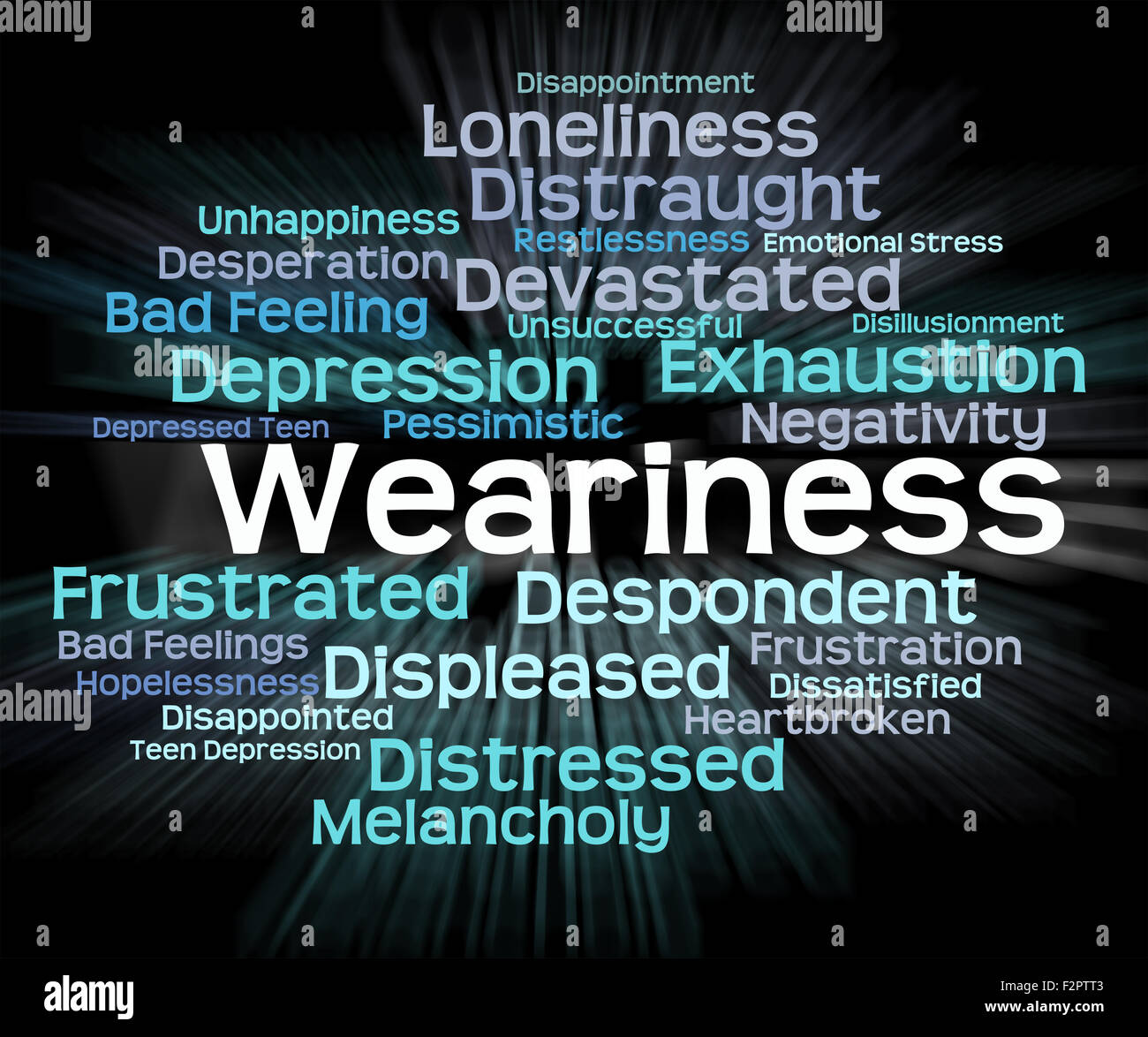 Weariness Word Meaning Fatigue Weary And Exhaustion Stock Photo