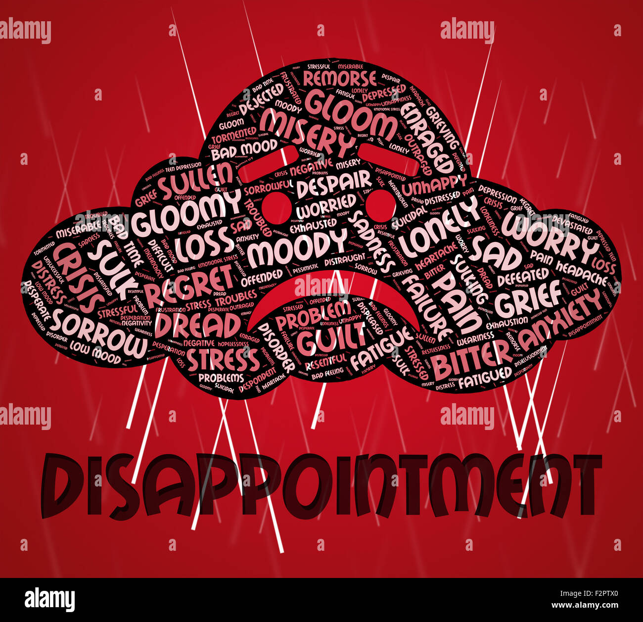 Disappointment Word Meaning Cast Down And Disillusioned Stock Photo Alamy