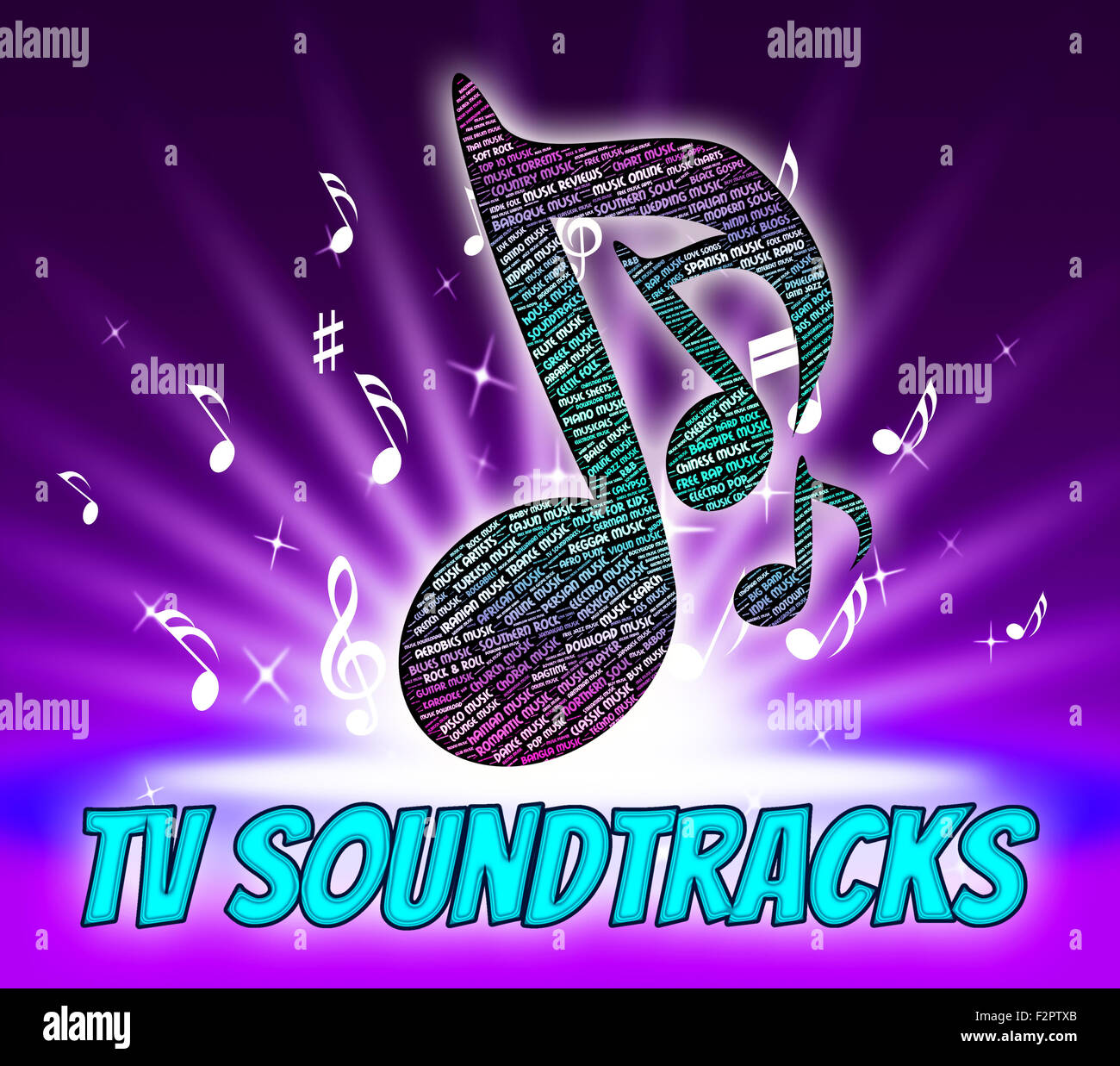 Tv Soundtracks Showing Recorded Music And Harmonies Stock Photo