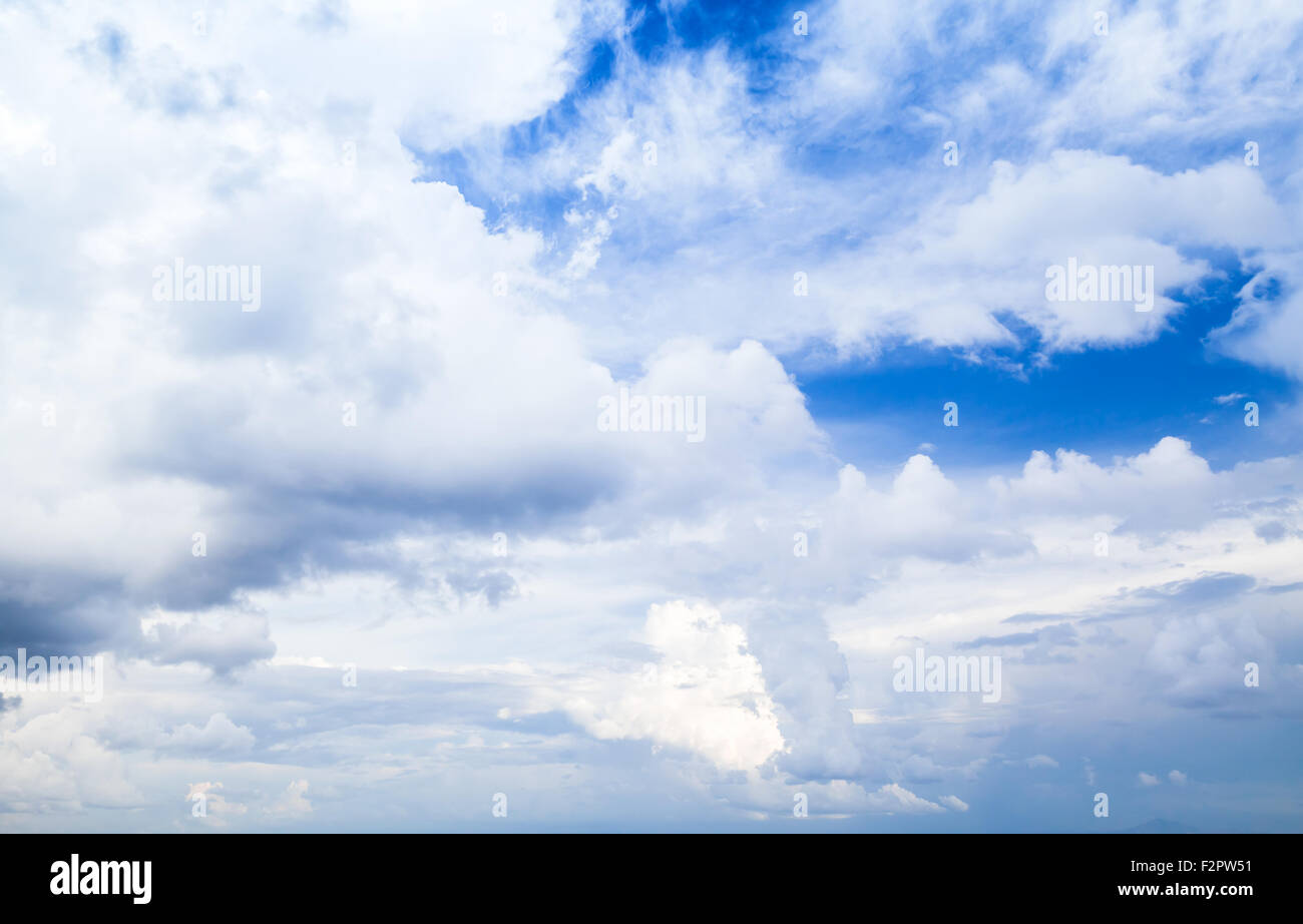 Blue cloudy sky. Background photo texture Stock Photo
