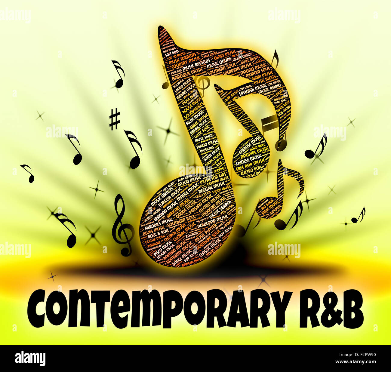Contemporary R&B Showing Rhythm And Blues And Present Day Stock Photo ...