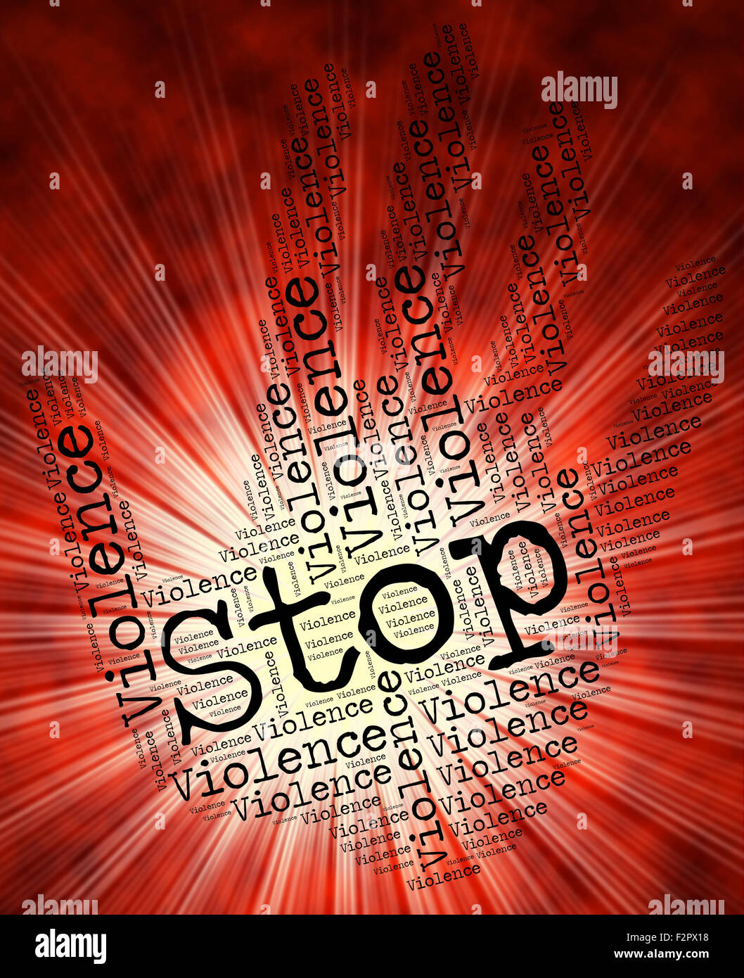 Stop Violence Meaning Brute Force And Prevent Stock Photo