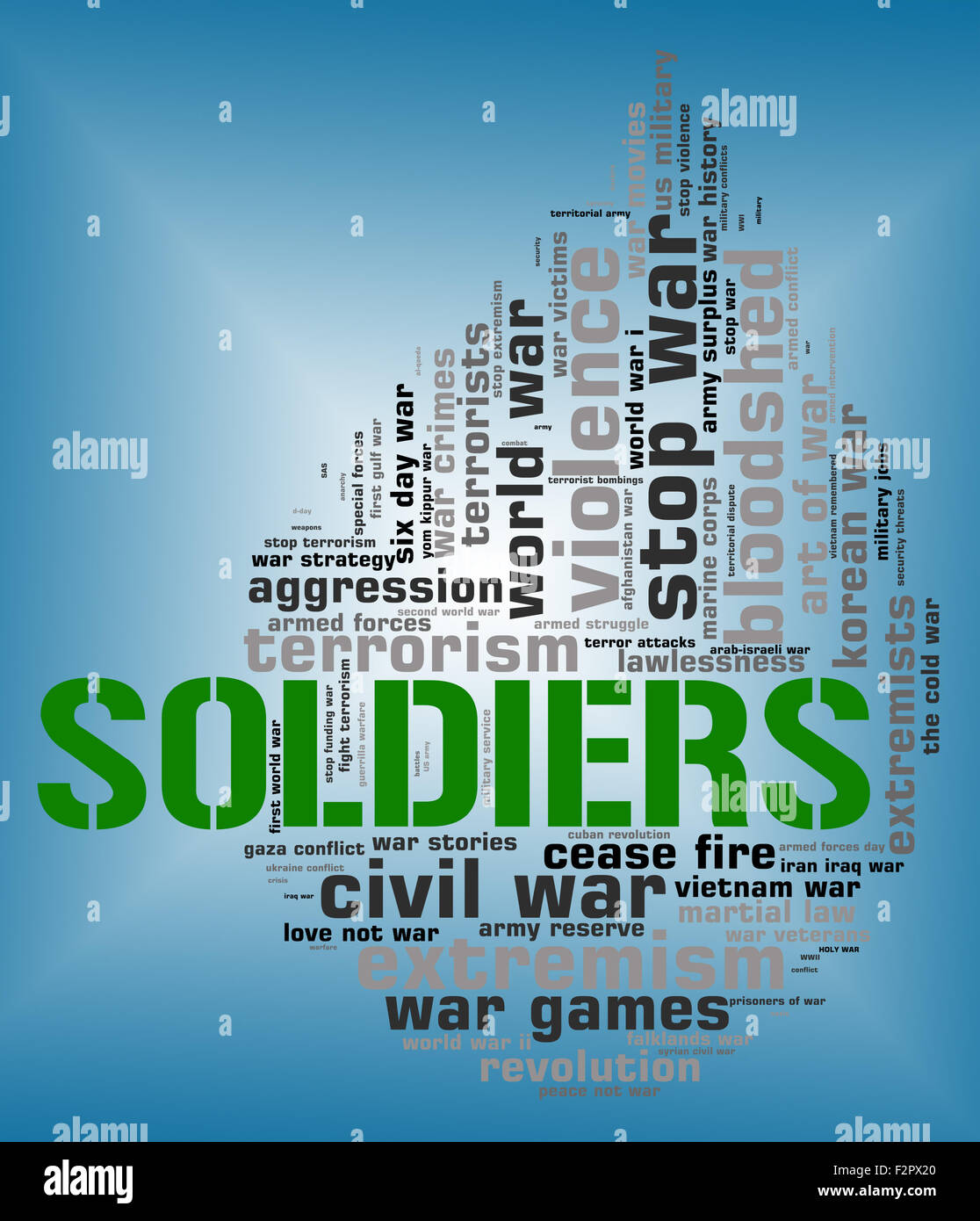Soldiers Word Representing Comrade In Arms And Military Action Stock