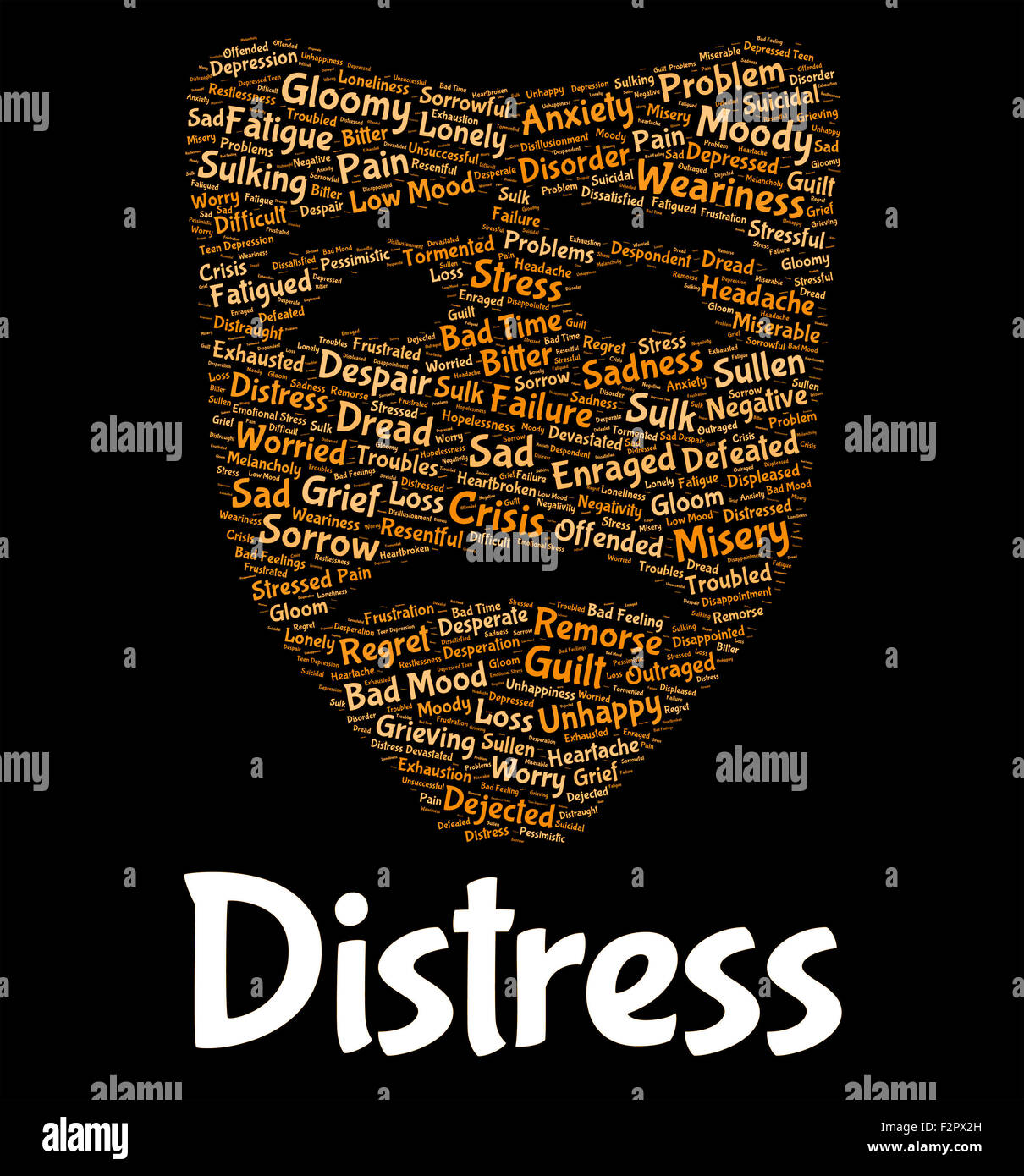 Distress Word Showing Worked Up And Overwrought Stock Photo