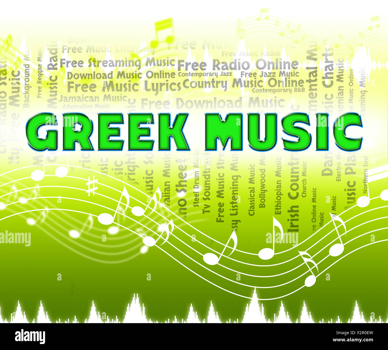 Greek Music Indicating Sound Track And Audio Stock Photo - Alamy 