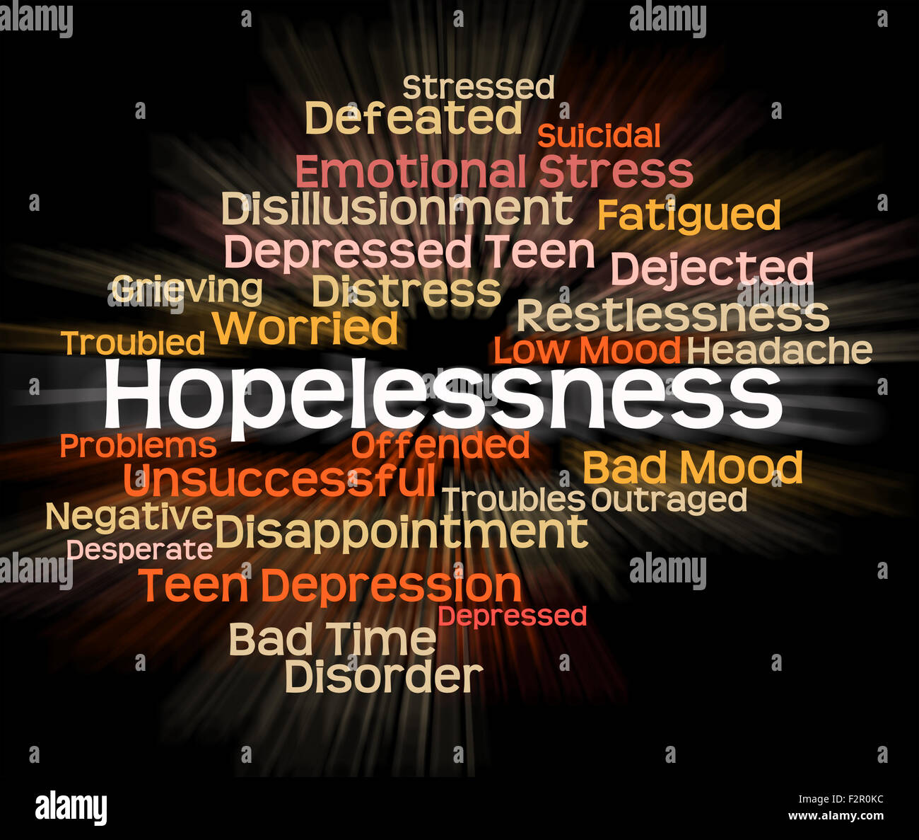 Hopelessness Word Representing In Despair And Disconsolate Stock Photo