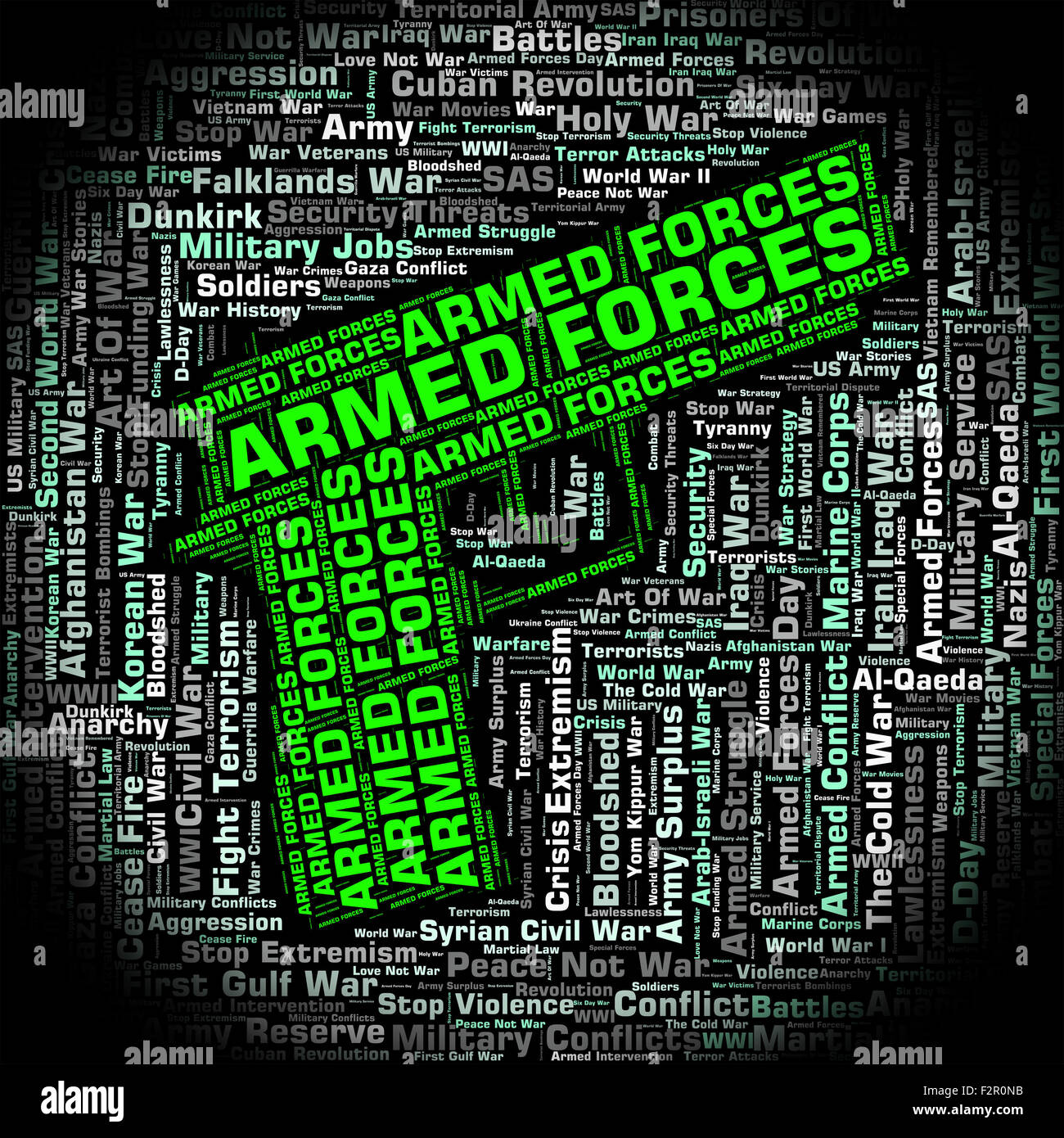Armed Forces Meaning Fighting Machine And Word Stock Photo Alamy