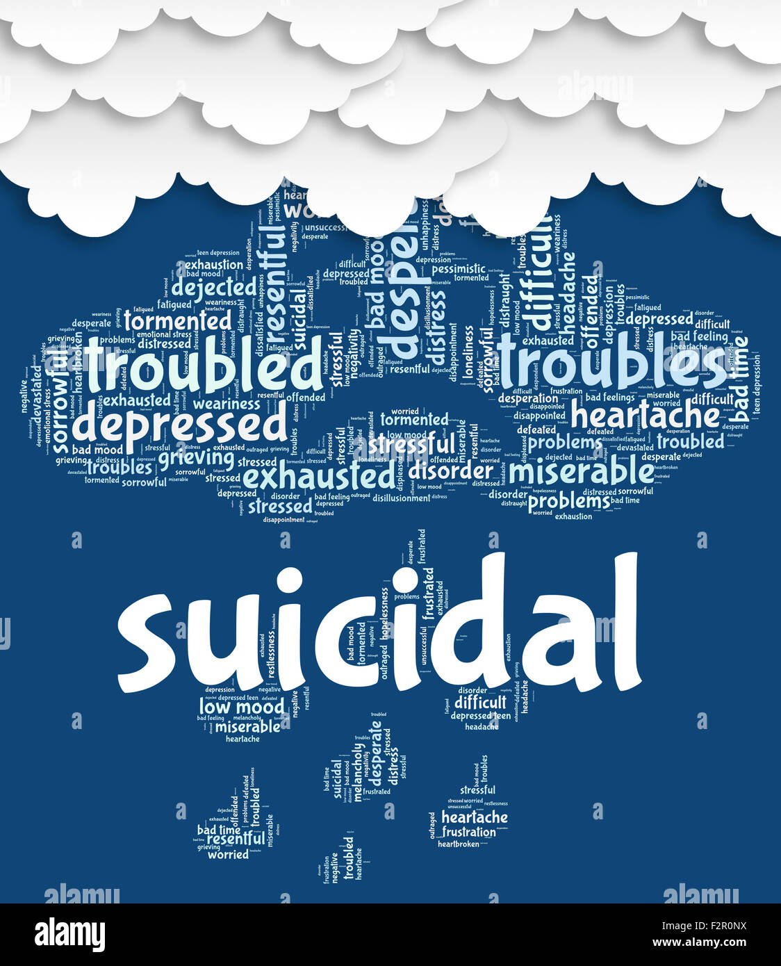 Suicidal Word Representing Attempted Suicide And Kill Stock Photo