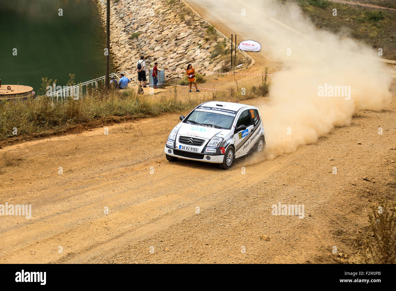 Yuksel Ozgur drives Citroen C2 GT Bosphorus Rally 2015 Deniz stage Stock Photo