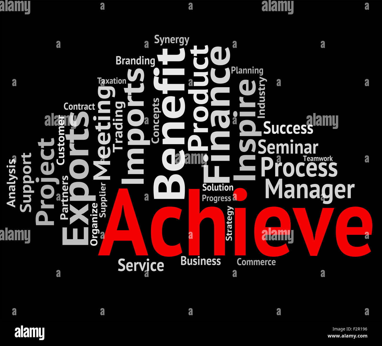 Achieve Word Meaning Achievement Success And Winner Stock Photo