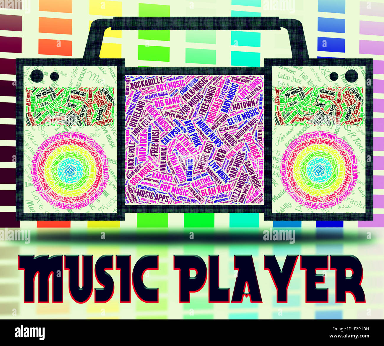Music Player Meaning Sound Tracks And Melody Stock Photo Alamy