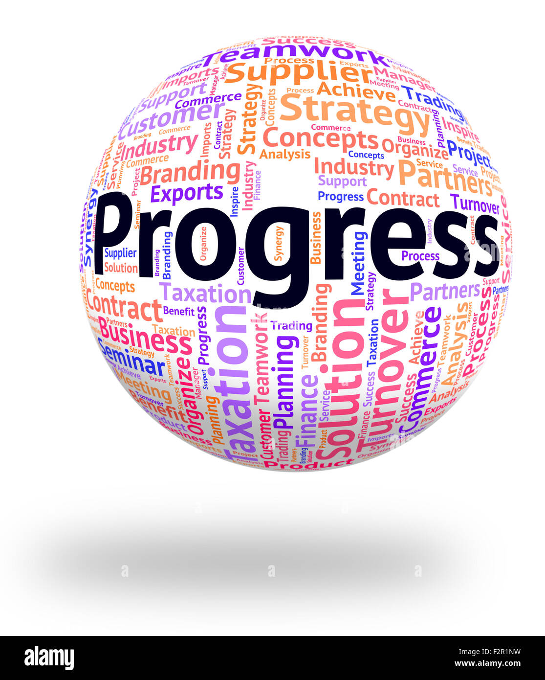 Progress Word Showing Breakthrough Wordclouds And Words Stock Photo