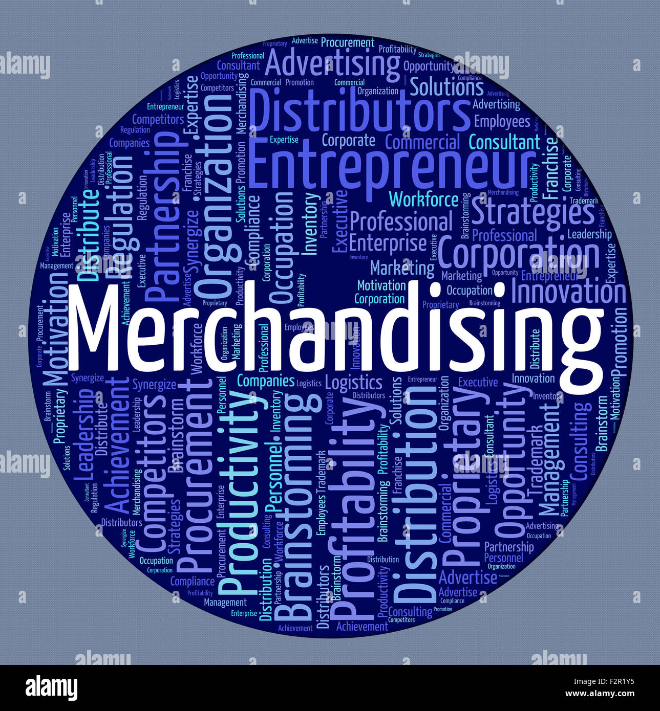 Merchandising Word Indicating Retailing Vending And Words Stock Photo