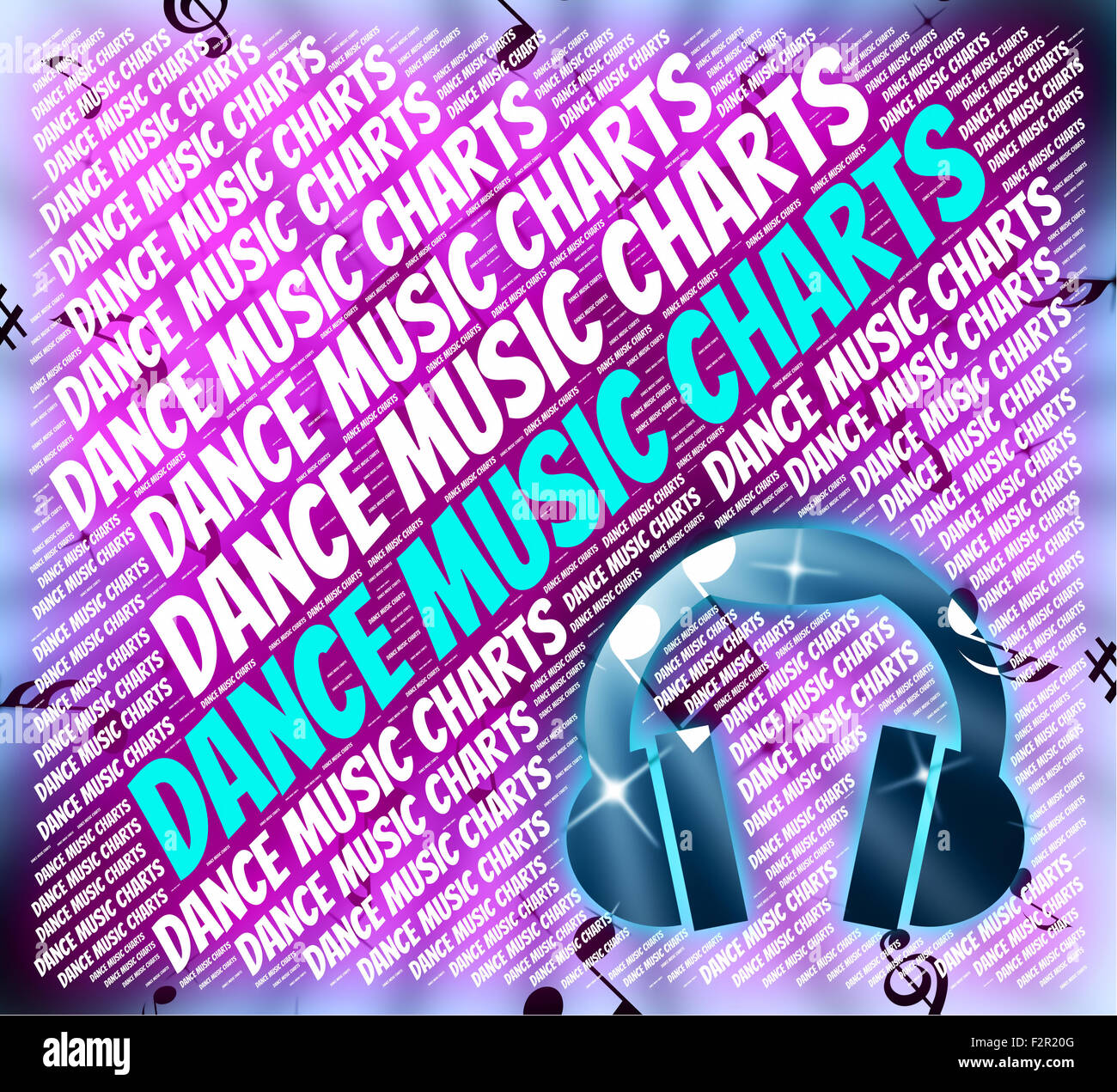 Dance Music Charts Showing Sound Tracks And Dances Stock Photo