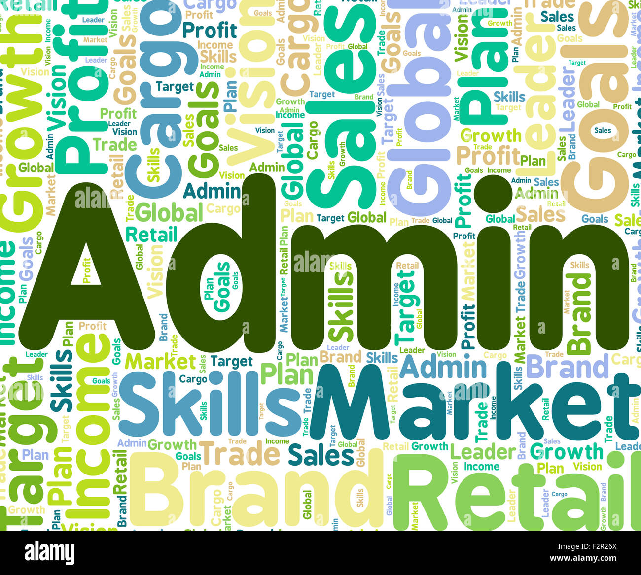 Admin Word Indicating Governing Management And Direction Stock Photo
