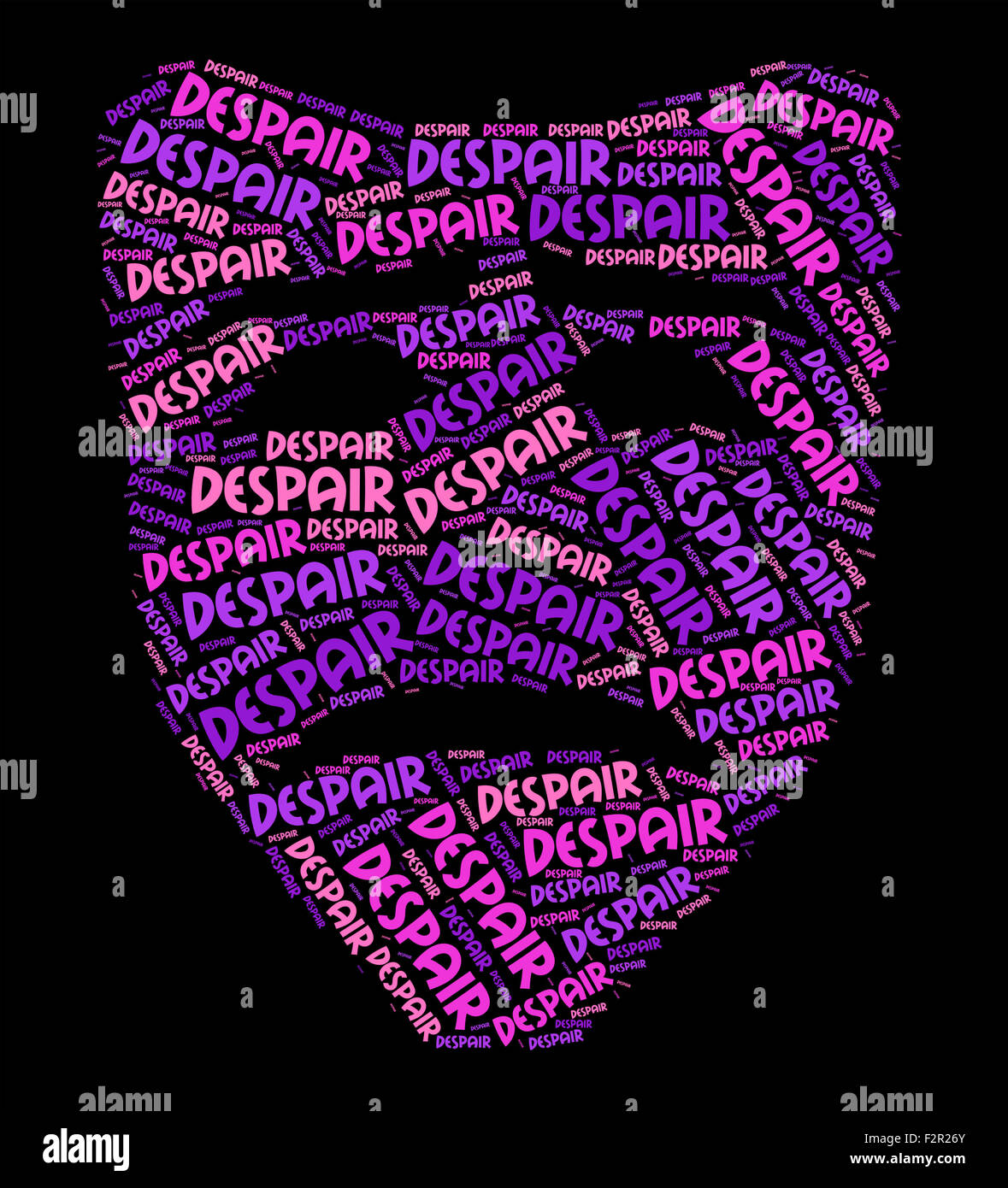 Despair Word Meaning Defeatism Misery And Wordclouds Stock Photo