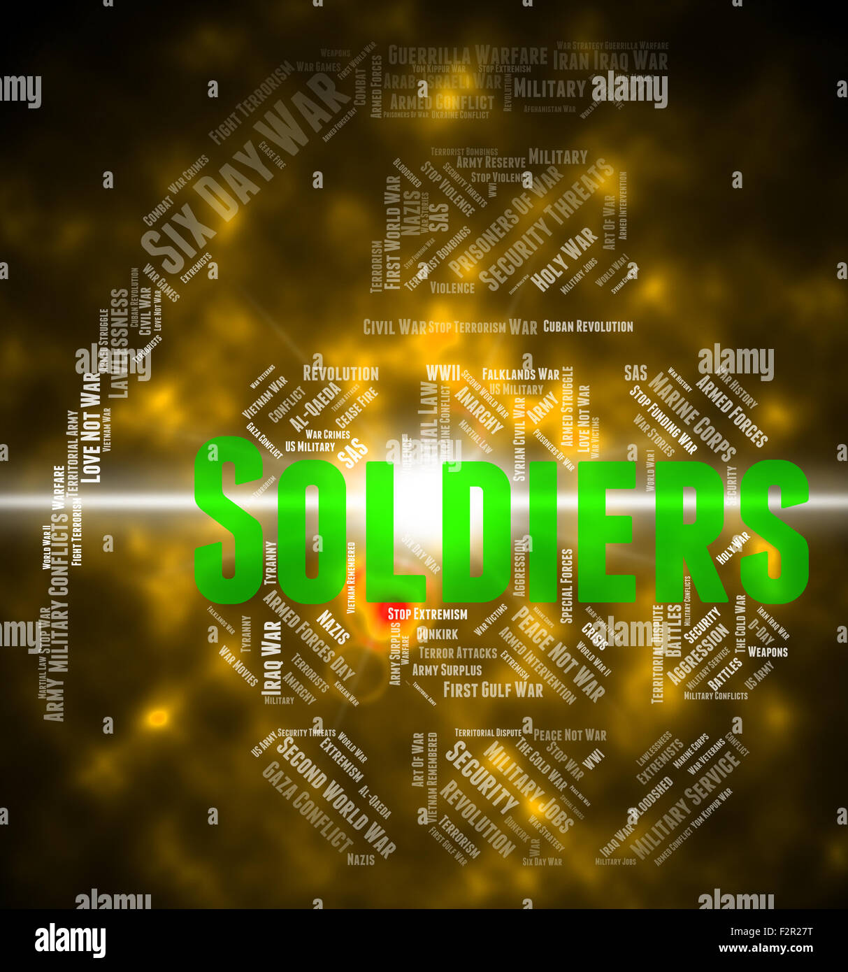 Soldiers Word Representing Comrade In Arms And Fighting Woman Stock