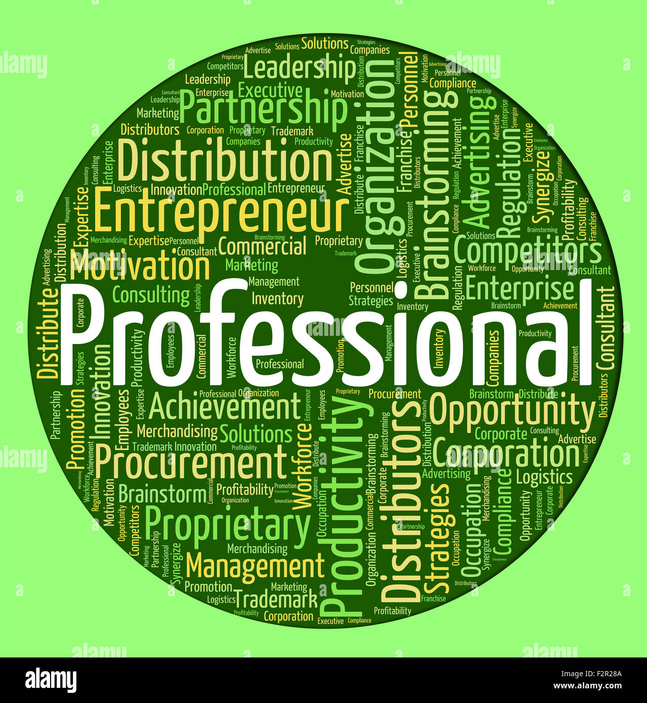 Professional Word Representing Text Wordclouds And Educated Stock Photo